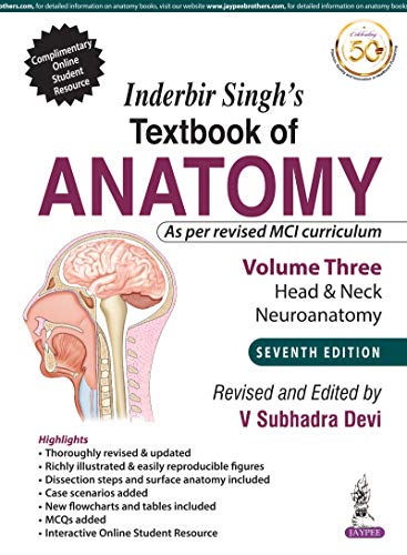 Inderbir Singh’S Textbook Of Anatomy Volume 3 Head & Neck and Neuroanatomy, 7th Edition (Original PDF from Publisher)
