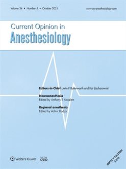 Current Opinion in Anaesthesiology 2021 Full Archives (True PDF)