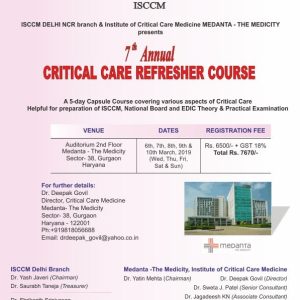ISCCM 7th Annual Critical Care Refresher Course 2019 (Videos)