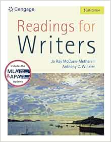 Readings for Writers (w/ APA7E & MLA9E Updates), 16th Edition (Original PDF from Publisher)