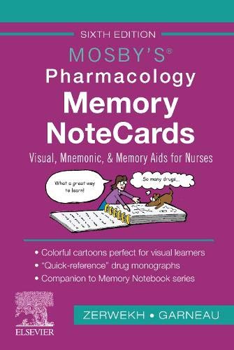 Mosby’s Pharmacology Memory NoteCards: Visual, Mnemonic, and Memory Aids for Nurses, 6th Edition (Original PDF from Publisher)