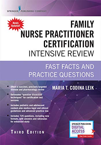 Family Nurse Practitioner Certification Intensive Review, Third Edition: Fast Facts and Practice Questions (Original PDF from Publisher)