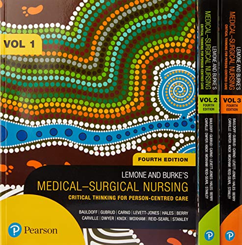 LeMone and Burke’s Medical-Surgical Nursing: Critical Thinking for Person-Centred Care, 3-Volume Set, 4th Edition (Original PDF from Publisher)