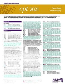 Neurology/Neurosurgery (CPT 2021 Express Reference Coding Card) (Original PDF from Publisher)