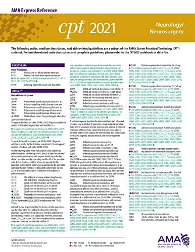 Neurology/Neurosurgery (CPT 2021 Express Reference Coding Card) (Original PDF from Publisher)