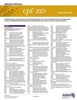 Ophthalmology (CPT 2021 Express Reference Coding Card) (Original PDF from Publisher)