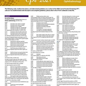 Ophthalmology (CPT 2021 Express Reference Coding Card) (Original PDF from Publisher)