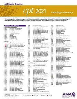 Pathology/Laboratory (CPT 2021 Express Reference Coding Card) (Original PDF from Publisher)