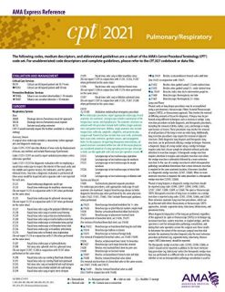 Pulmonary/Respiratory (CPT 2021 Express Reference Coding Card) (Original PDF from Publisher)