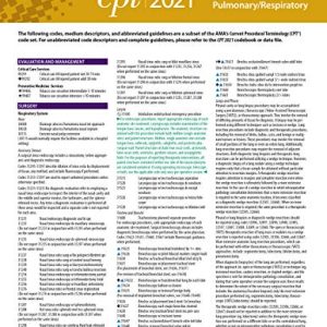 Pulmonary/Respiratory (CPT 2021 Express Reference Coding Card) (Original PDF from Publisher)