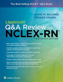 Lippincott Q&A Review for NCLEX-RN, 13th Edition (Lippincott’s Review For NCLEX-RN) (EPUB+Converted PDF)