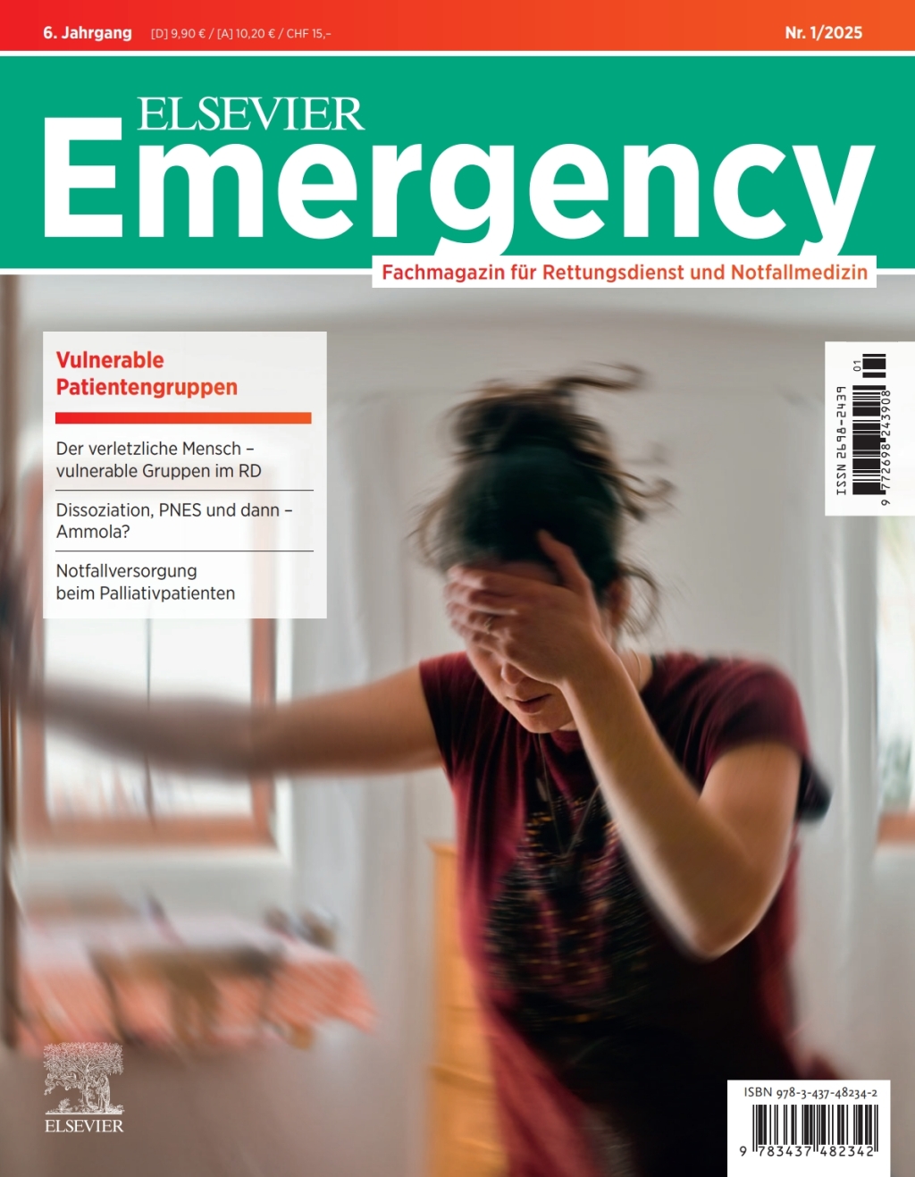 ELSEVIER Emergency. Vulnerable Patientengruppen. 1/2025: Fachmagazin für Rettungsdienst und Notfallmedizin (True PDF from Publisher)