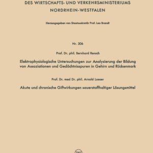Elektrophysiologische Untersuchungen zur Analysierung der Bildung von Assoziationen und Gedächtnisspuren in Gehirn und Rückenmark (German Edition) (Original PDF from Publisher)
