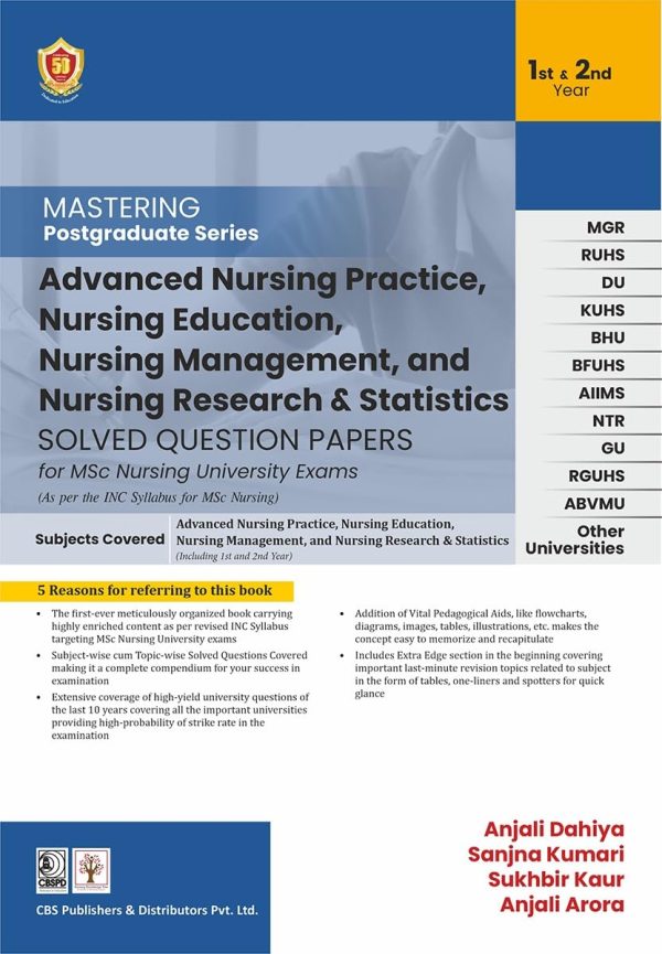 Advanced Nursing Practice, Nursing Education, Nursing Management,and Nursing Research & Statistics: Solved Question Papers (Original PDF from Publisher)