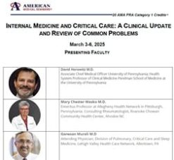 Internal Medicine and Critical Care: A Clinical Update and Review of Common Problems – March 3-6 2025 (Videos + Audios + Syllabus)