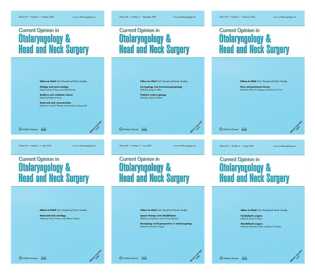 Current Opinion in Otolaryngology & Head and Neck Surgery 2022 Full Archives (True PDF)