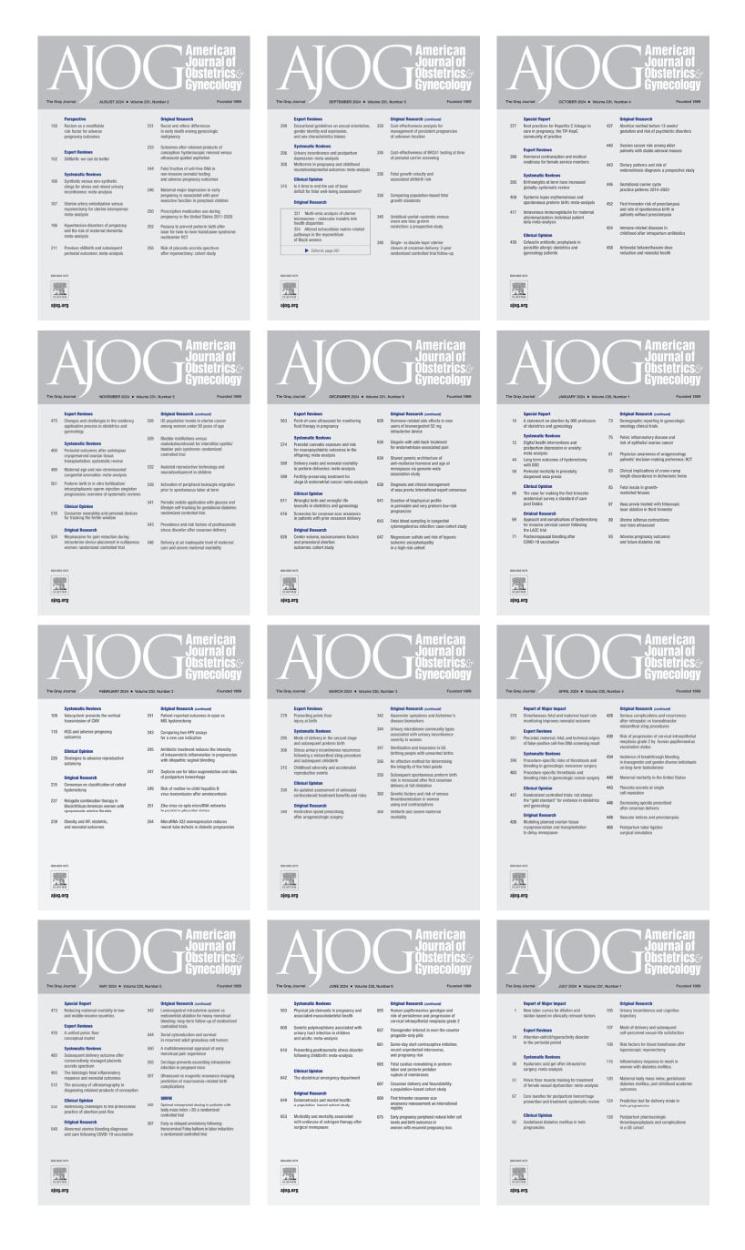 American Journal of Obstetrics and Gynecology 2024 Full Archives (True PDF)