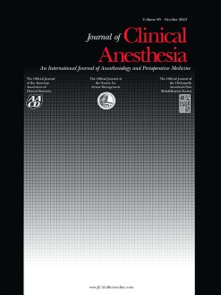 Journal of Clinical Anesthesia 2023 Full Archives (True PDF)